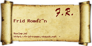 Frid Román névjegykártya